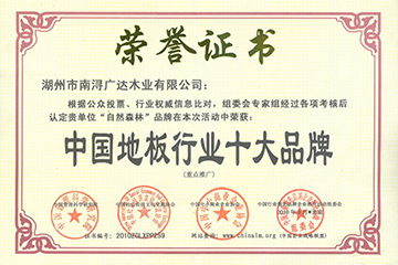 中國地板十大行業品牌